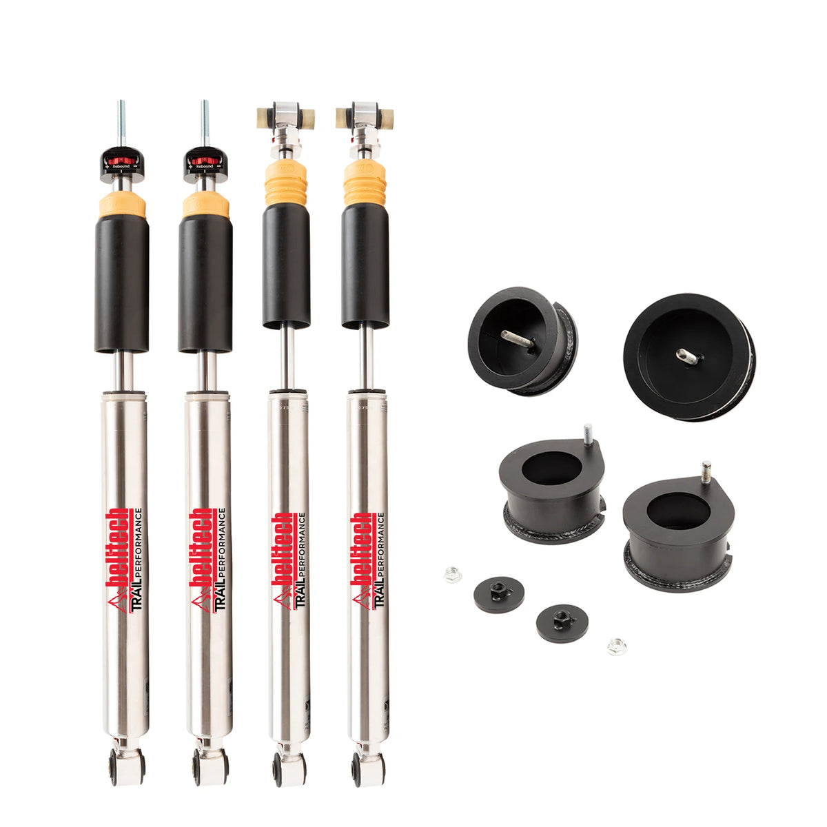 Belltech 2.5" Leveling Kit w/Damping Adjustable Front & Rear Shocks for the Jeep Wrangler Rubicon 4WD 4-Door