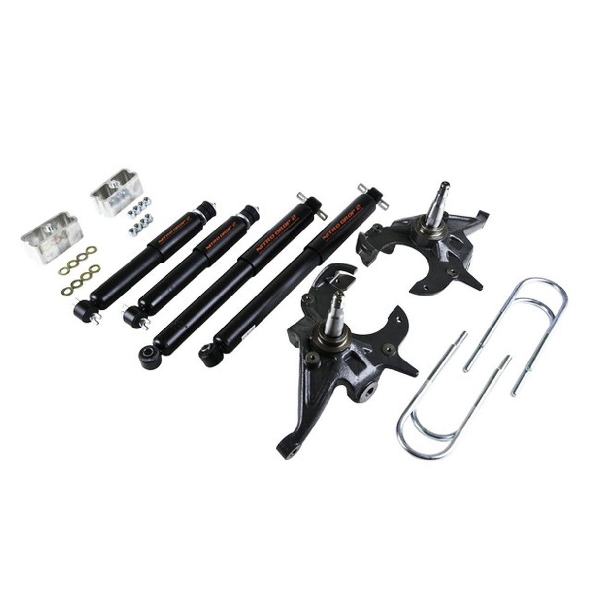Belltech Lowering Kit w/Nitro Drop 2 Shocks (2" Front / 2" Rear Drop) for 1983-2003 Chevrolet S10 Extended Cab 4-Cyl/6-Cyl RWD