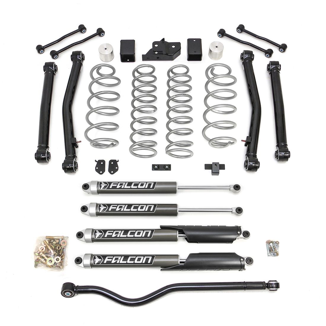 ReadyLift 3.5" Terrain Flex 4-Arm Kit w/Falcon 2.1 Monotube Shocks for 2018-2026 Jeep Wrangler 69-6837