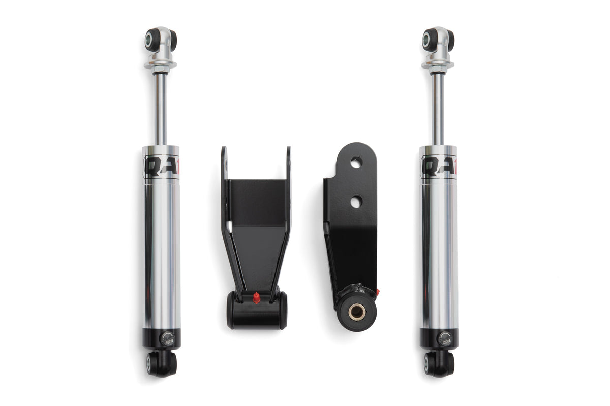 QA1 Rear Drop Kit, 2-3" Drop, Single Adjustable Shocks for 2007-2018 GMC Sierra 1500