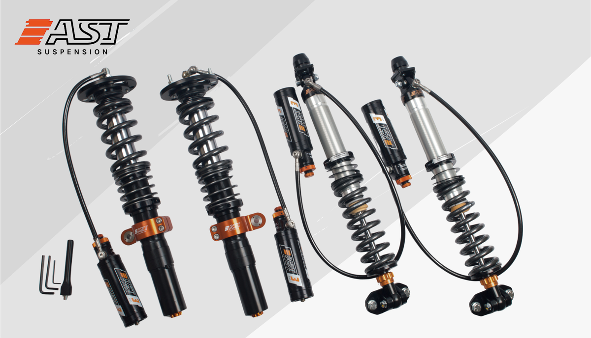 AST Suspension 5300 Series 3-Way Coilover Kit (Front/Rear Top Mounts) - 2007-2011 BMW 328i Sedan RWD (E90) RAC-B1601SD