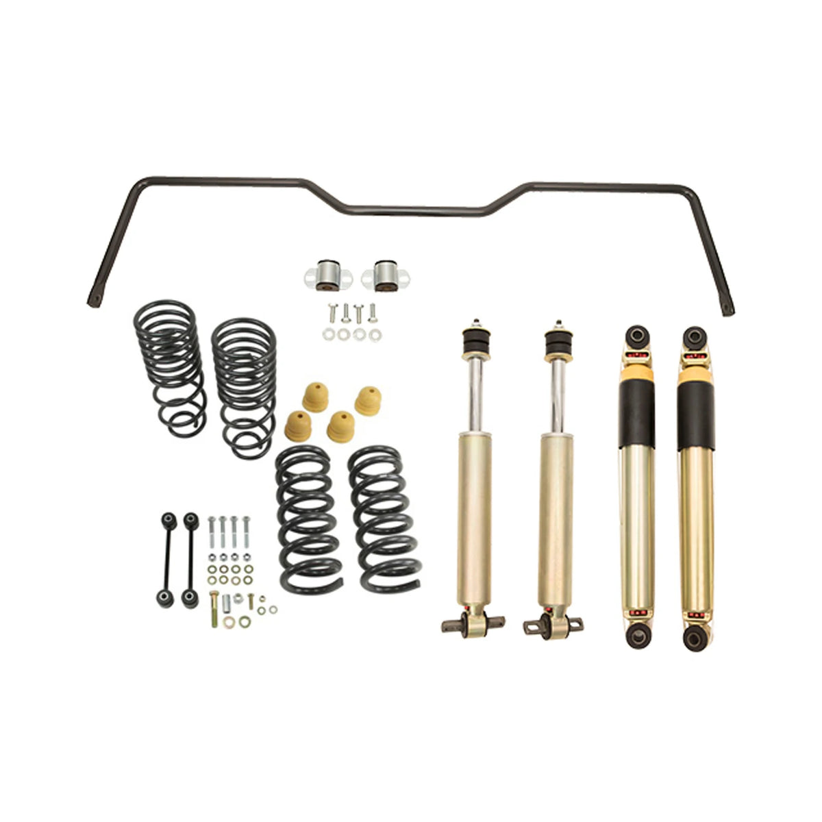 Belltech Performance Handling Kit Plus w/Damping Adjustable Shocks & Sway Bar (2" Front / 4" Rear Drop) for 2019-2023 Ram 1500 Classic Standard Cab RWD Short Bed