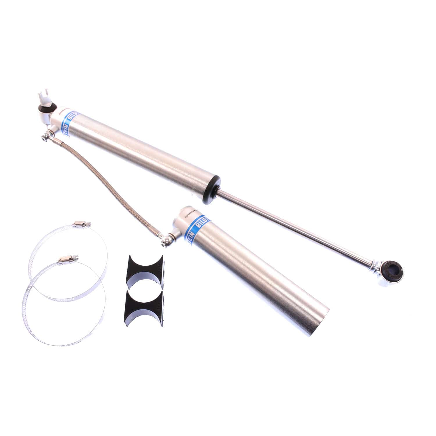 Bilstein B8 5160 46mm Monotube Suspension Rear Shock Absorber - 14.87 in. Collapsed, 24.92 in. Extended, Eye 12mm Lower Mount 25-187816