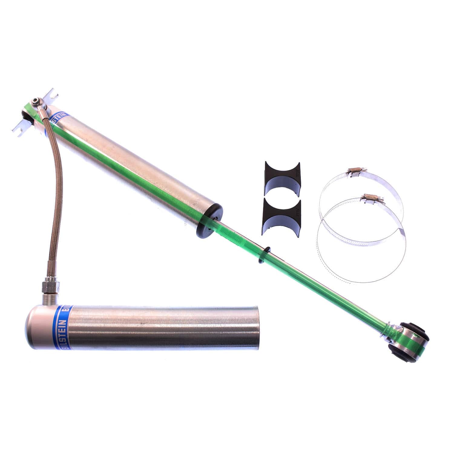Bilstein B8 5160 46mm Monotube Suspension Rear Shock Absorber - 14.95 in. Collapsed, 25 in. Extended, Eye 12.1mm Lower Mount 25-187663
