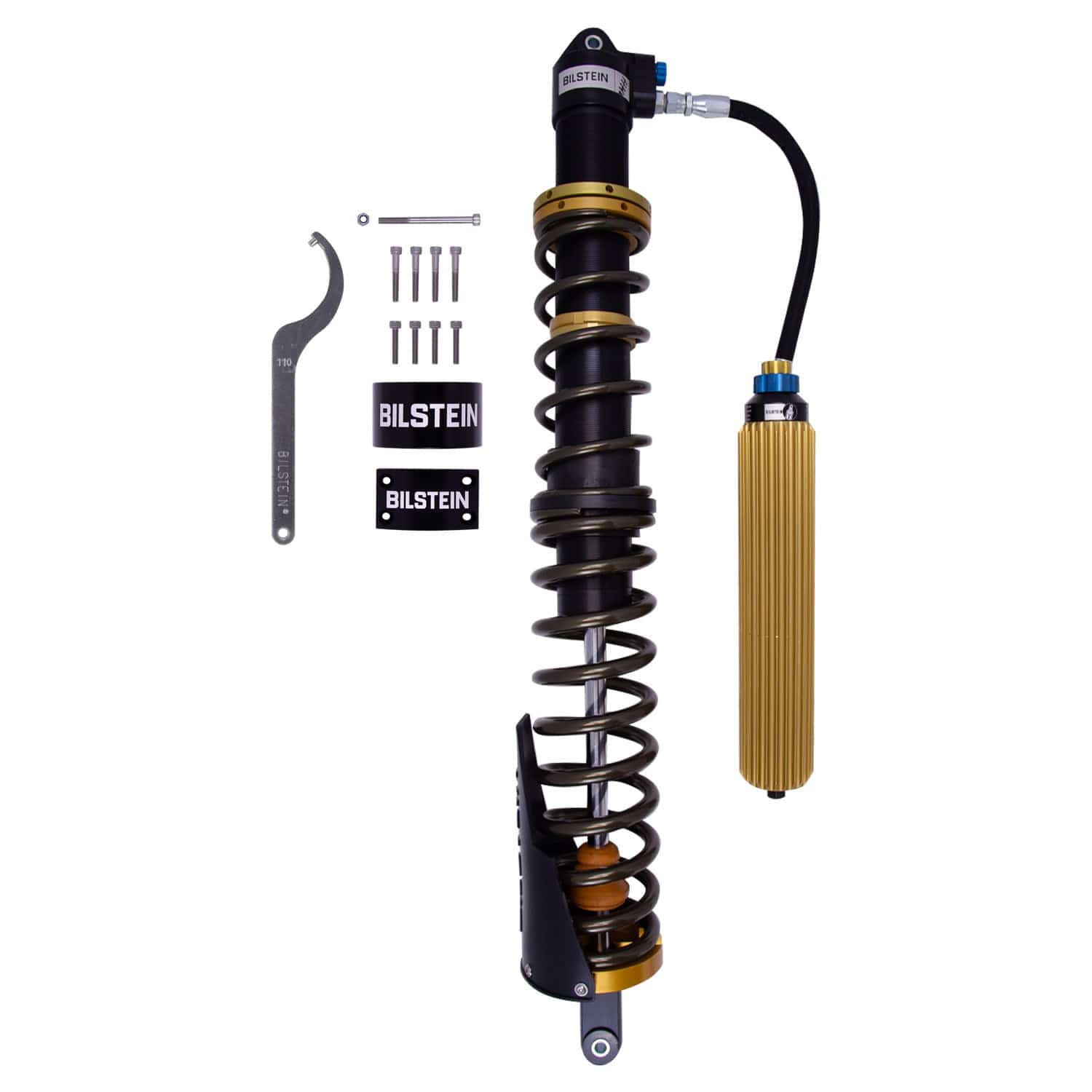 Bilstein Black Hawk Powersports Rear Left Shock Absorber and Coil Spring Assembly for 2020-2024 Can-Am Maverick X3 Max X rs Turbo RR 41-338131