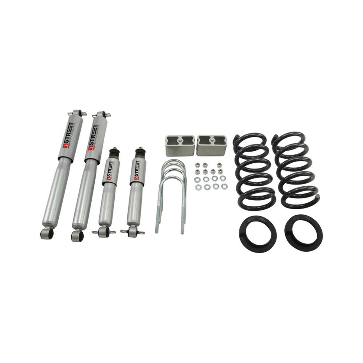 Belltech Lowering Kit w/Street Performance Shocks (2-3" Front / 3" Rear Drop) for 1994-2003 Chevrolet S10 Extended Cab 6-Cyl RWD