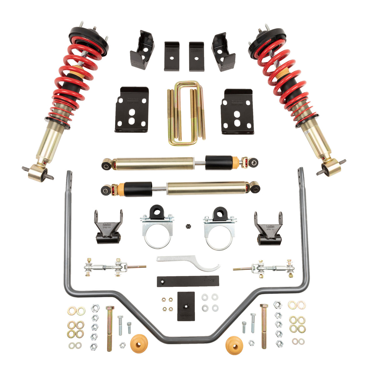 Belltech Performance Handling Kit Plus w/Damping Adjustable Coilovers/Shocks (1-3" Front / 5.5" Rear Drop) for 2015-2020 Ford F-150 RWD/4WD
