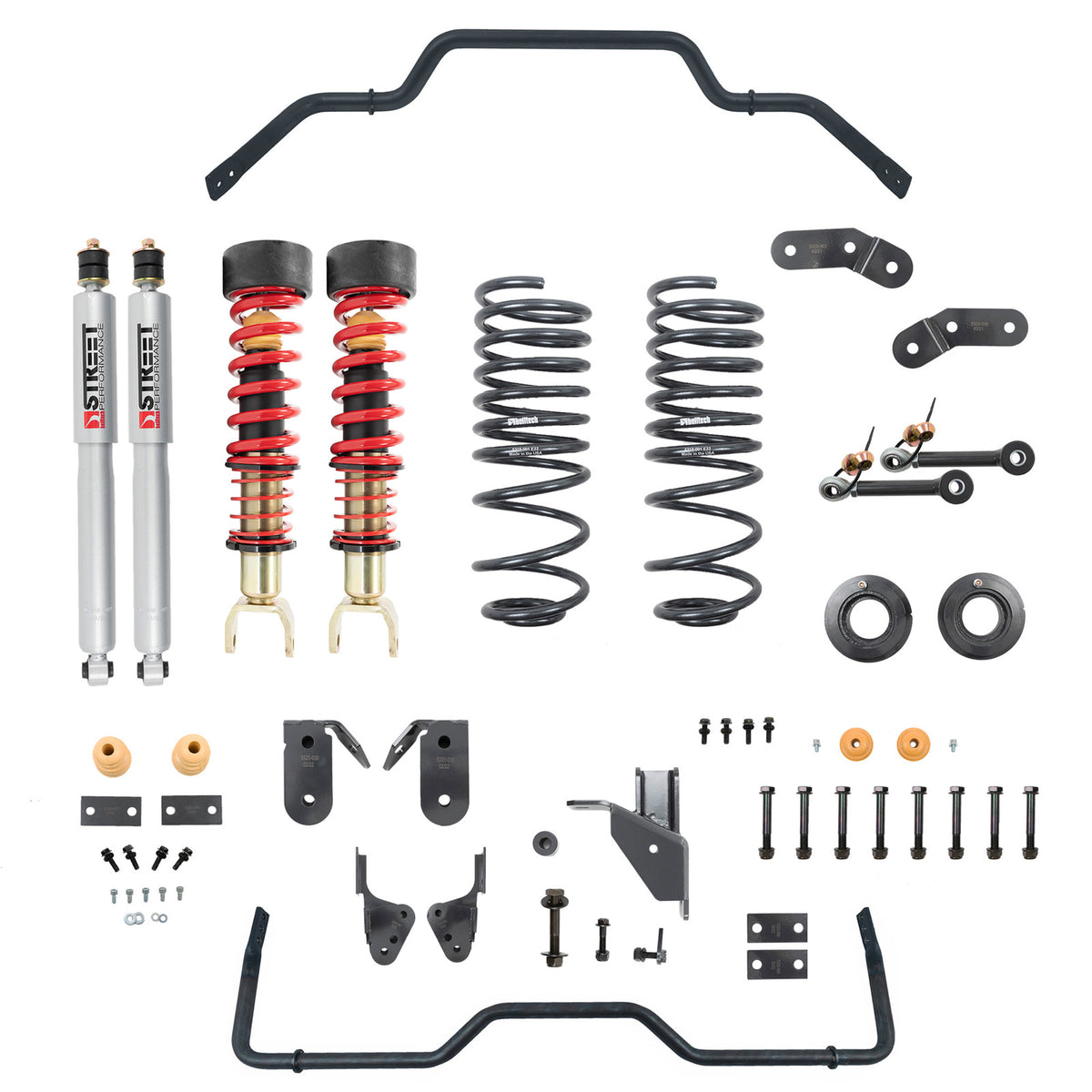 Belltech Performance Handling Kit w/Height Adjustable Coilovers & Sway Bar Set (1-3" Front / 3-4" Rear Drop) for 2019-2024 Ram 1500 RWD/4WD