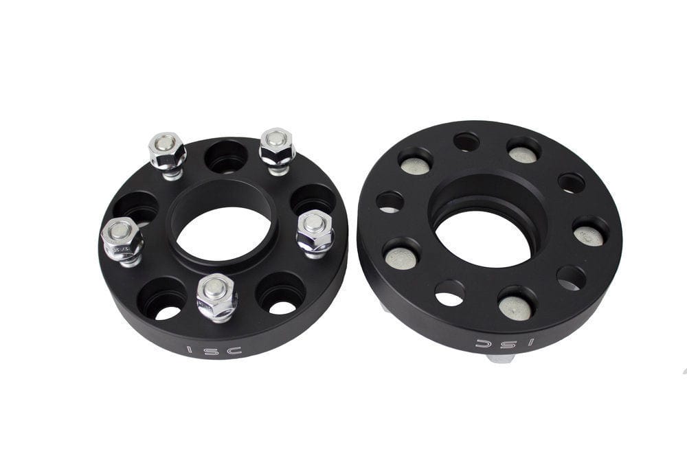 ISC Suspension 15mm Wheel Spacer - 5x108 Bolt Pattern/Hub Bore, Black (Pair) for Ford ISC-WSFD15B