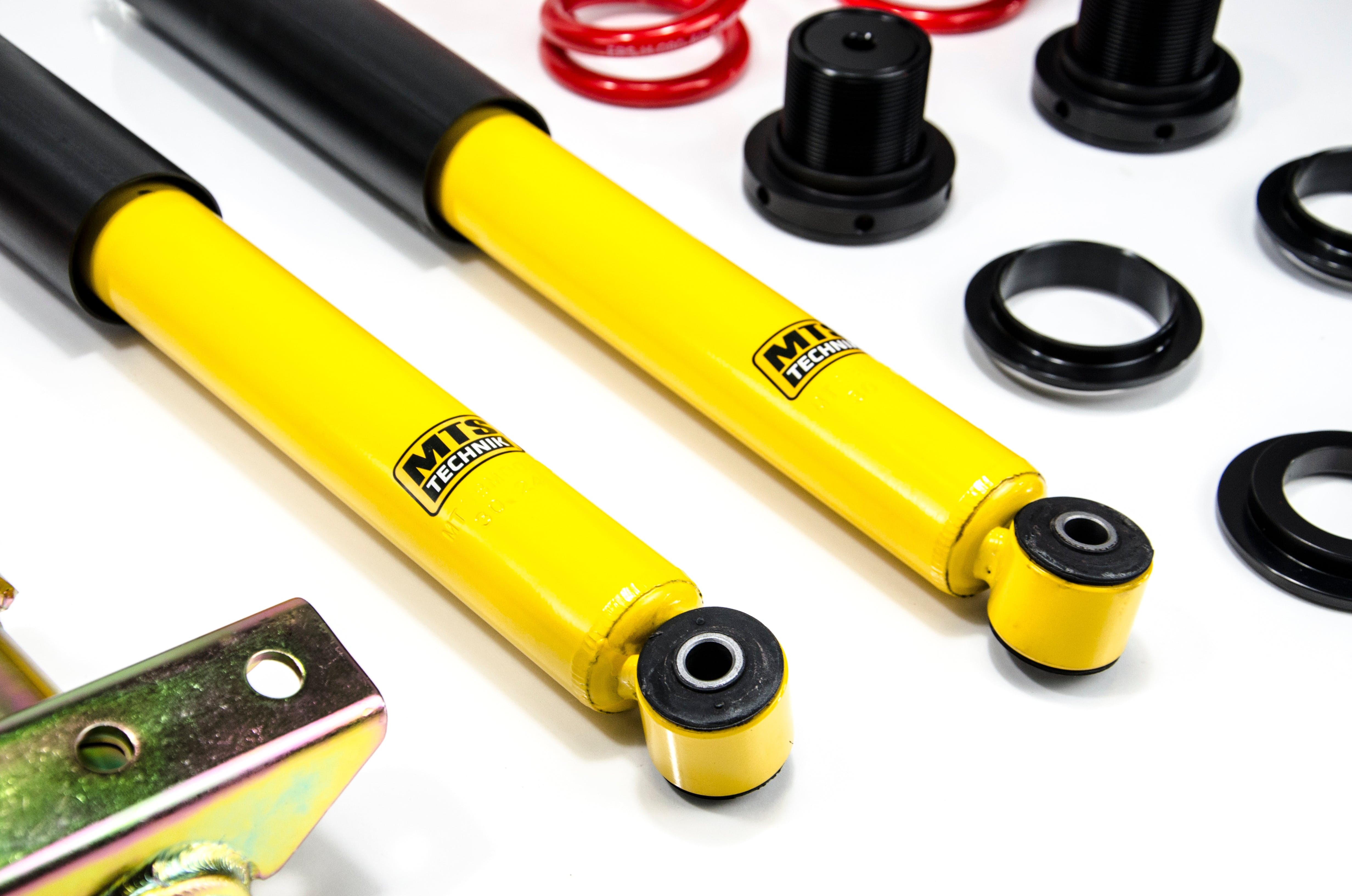 MTS Technik Stance Series Coilover Kit - With Front Axle Top Mount, Gold Housing for 1997-2002 BMW 328i (E36/E46) MTSGWBM117-S