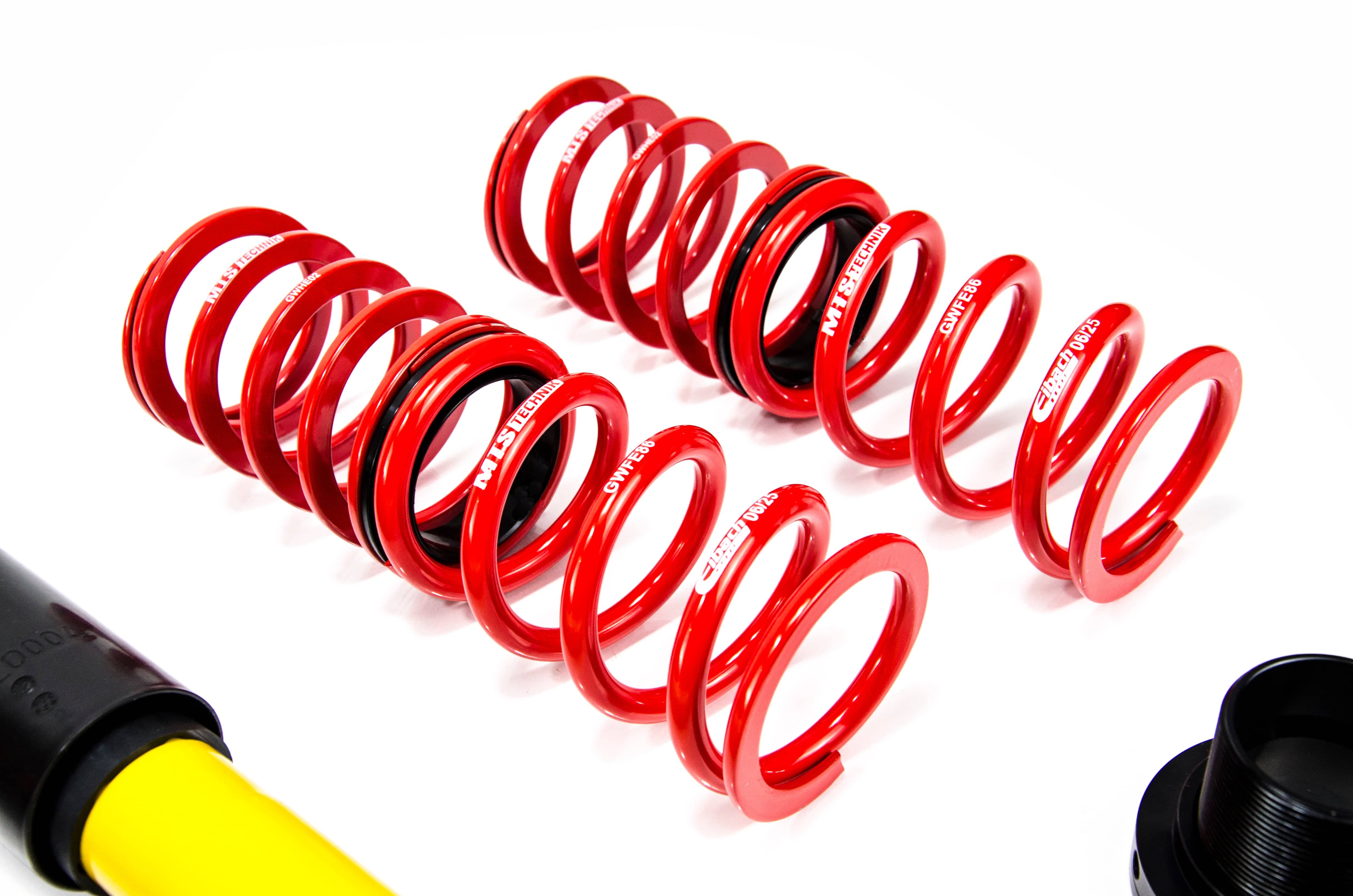 MTS Technik Stance Series Coilover Kit - With Front Axle Top Mount, Gold Housing, Torsion Beam for 2011-2019 Volkswagen Beetle (A6) MTSGWVW106-S
