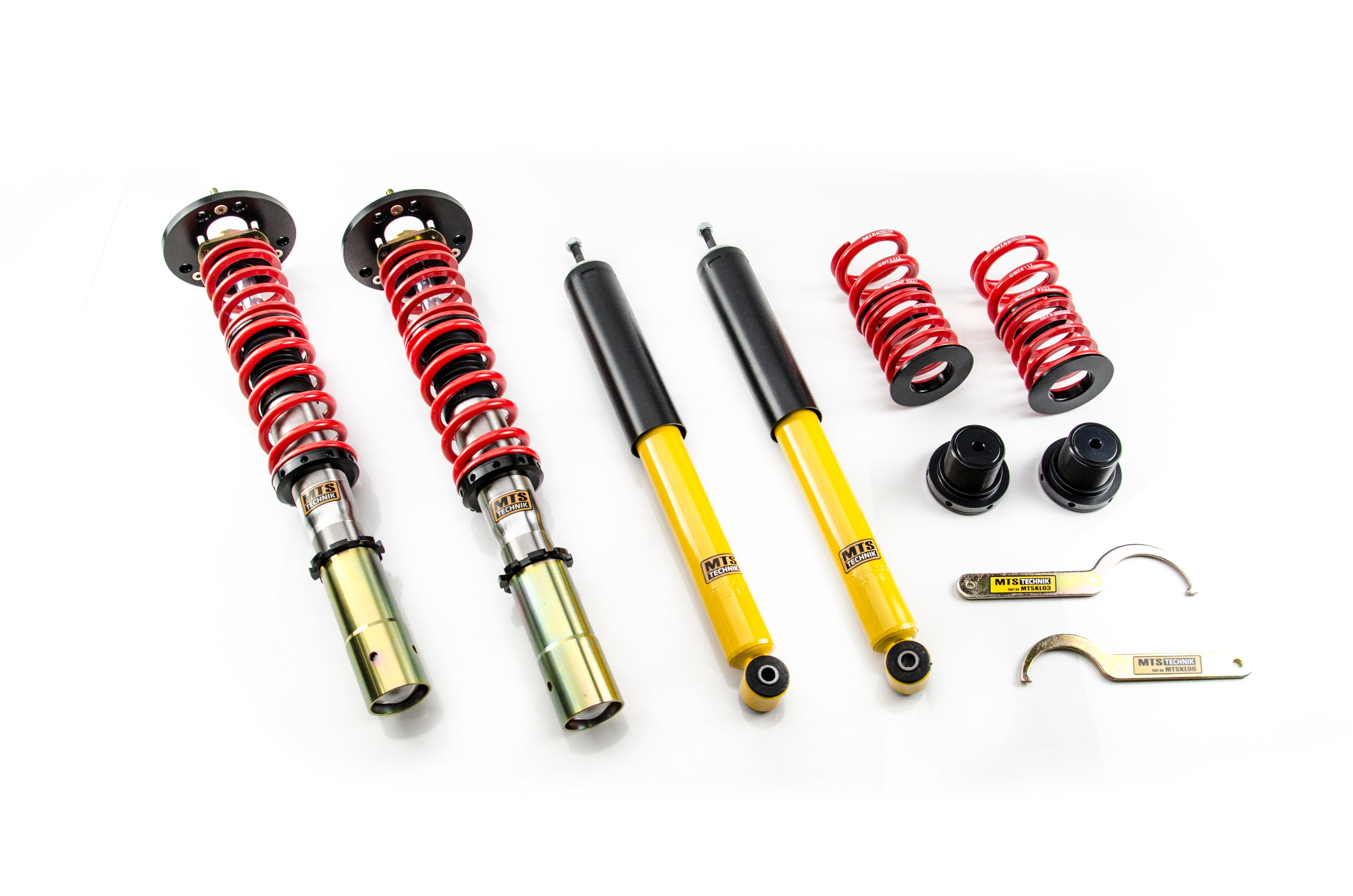 MTS Technik Stance Series Suspension Coilover Kit (w/o Rear Top Mount, Inox Housing, 45mm Strut) for 1985-1993 BMW 325e (E30) XMTSGWBM15-S