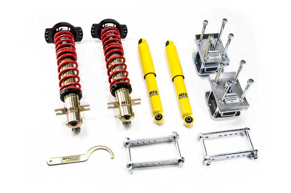 MTS Technik Street Series Suspension Coilover Kit (w/ Camber/Top Mount Front Axle) for 1977 Volkswagen Rabbit (A1) MTSGWVW84