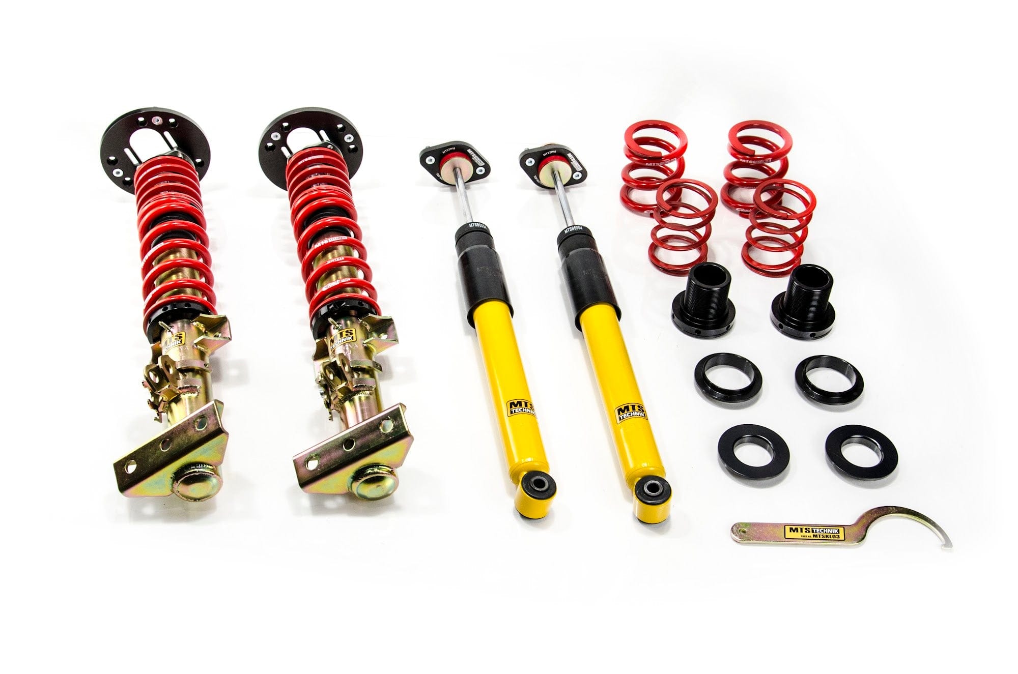 MTS Technik Street Series Suspension Coilover Kit (w/ Front and Rear Top Mount, Gold Housing) for 1992-1999 BMW 323i (E36/E46) MTSGWBM98