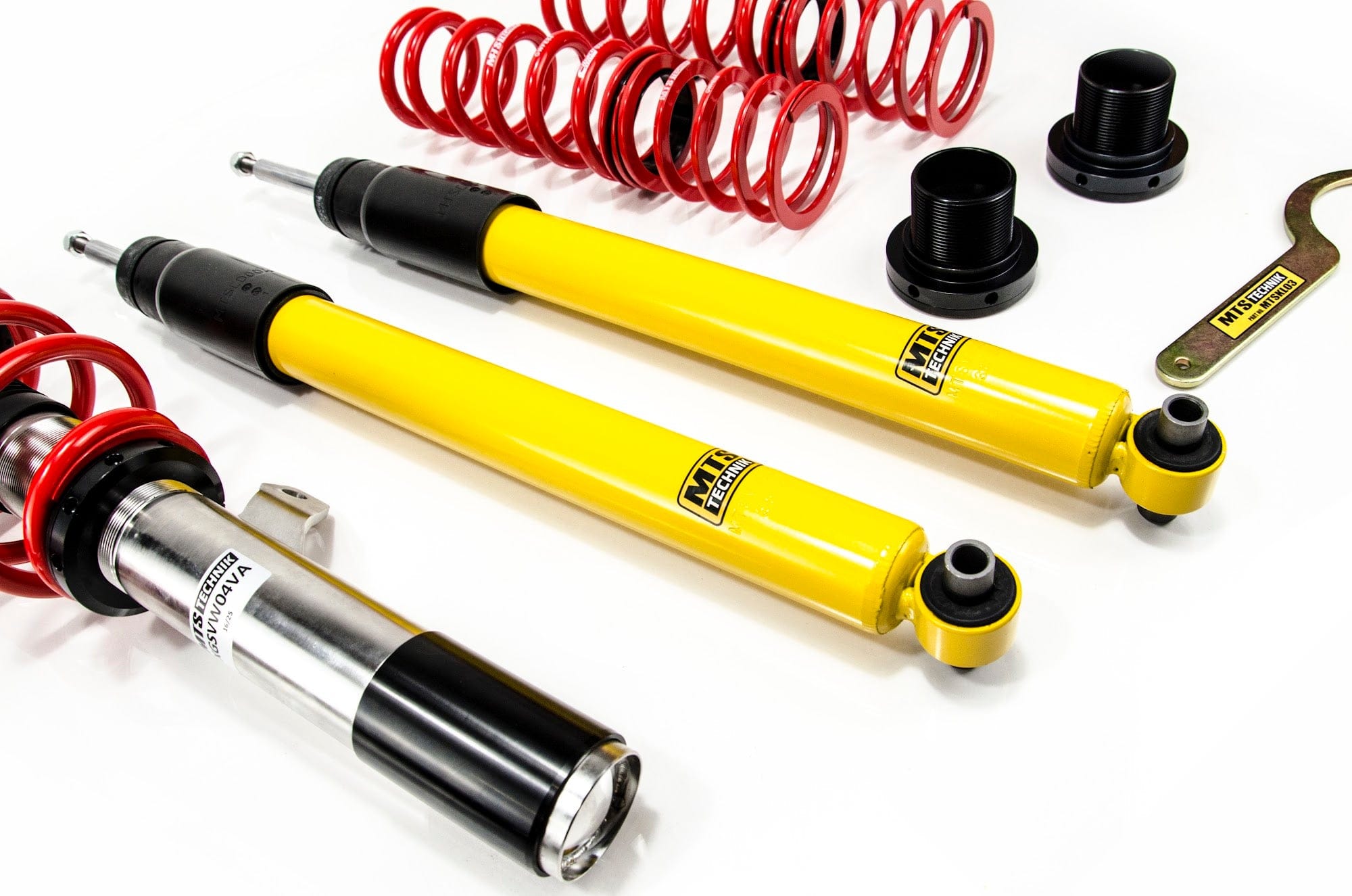 MTS Technik Street Series Coilover Kit - With Front Axle Top Mount, Inox Housing for 2020-2022 Volkswagen Passat (A34) XMTSGWVW103