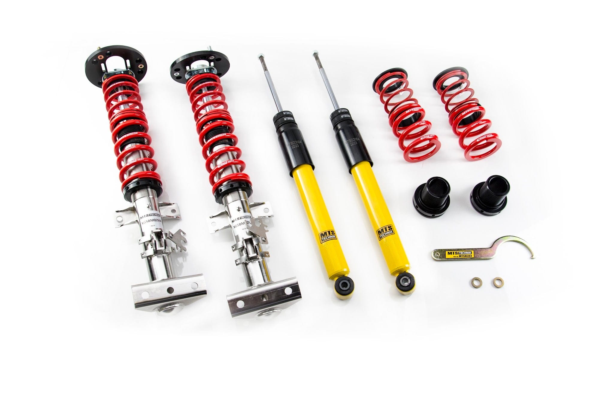 MTS Technik Street Series Suspension Coilover Kit (w/ Front Top Mount, Without Rear Top Mount, Inox Housing) for 1992-1999 BMW 328i (E36/E46) XMTSGWBM116