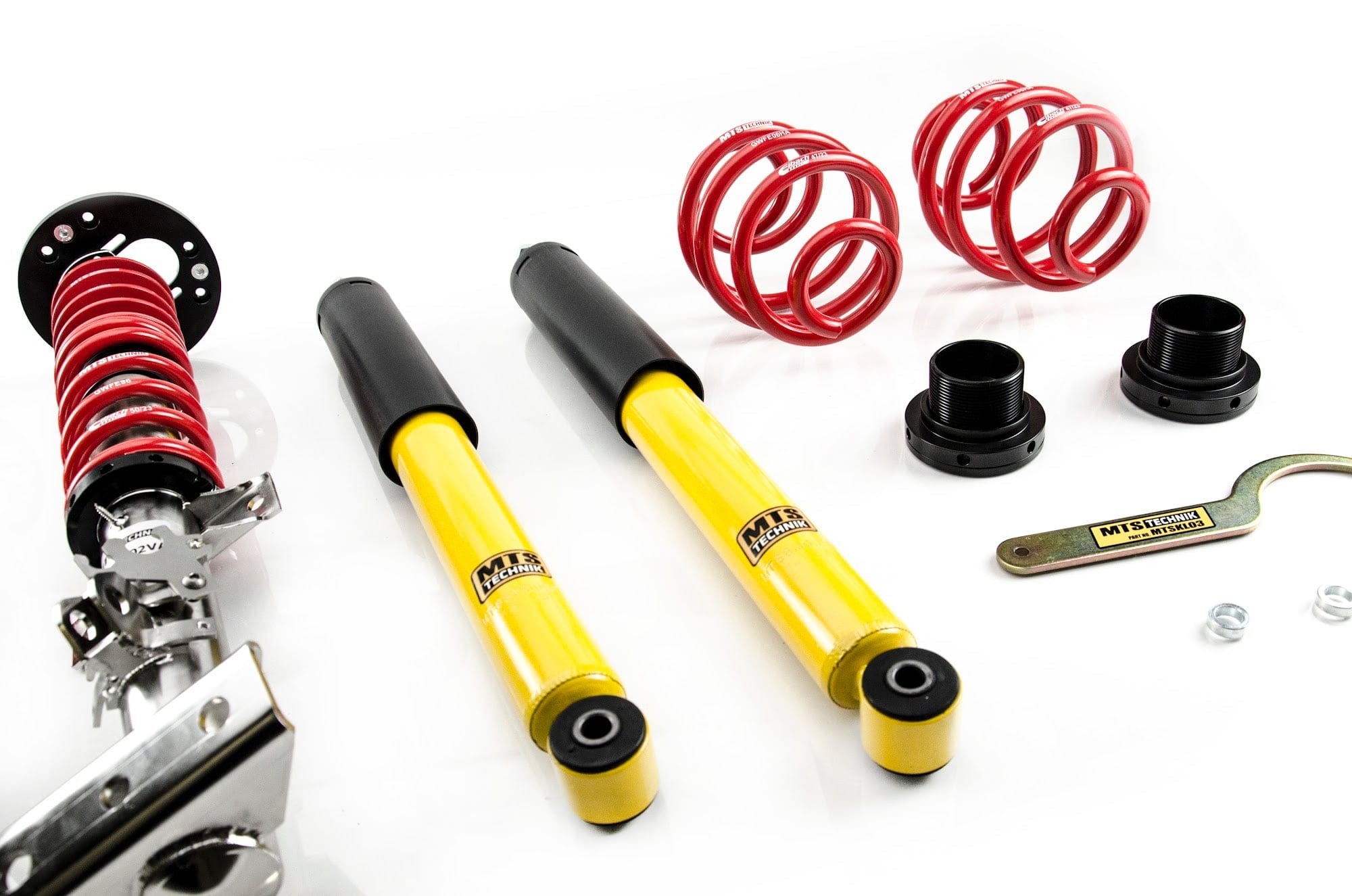 MTS Technik Street Series Coilover Kit - With Front Top Mount, Without Rear Top Mount, Inox Housing for 1995-2002 BMW 318ti (E36) XMTSGWBM117