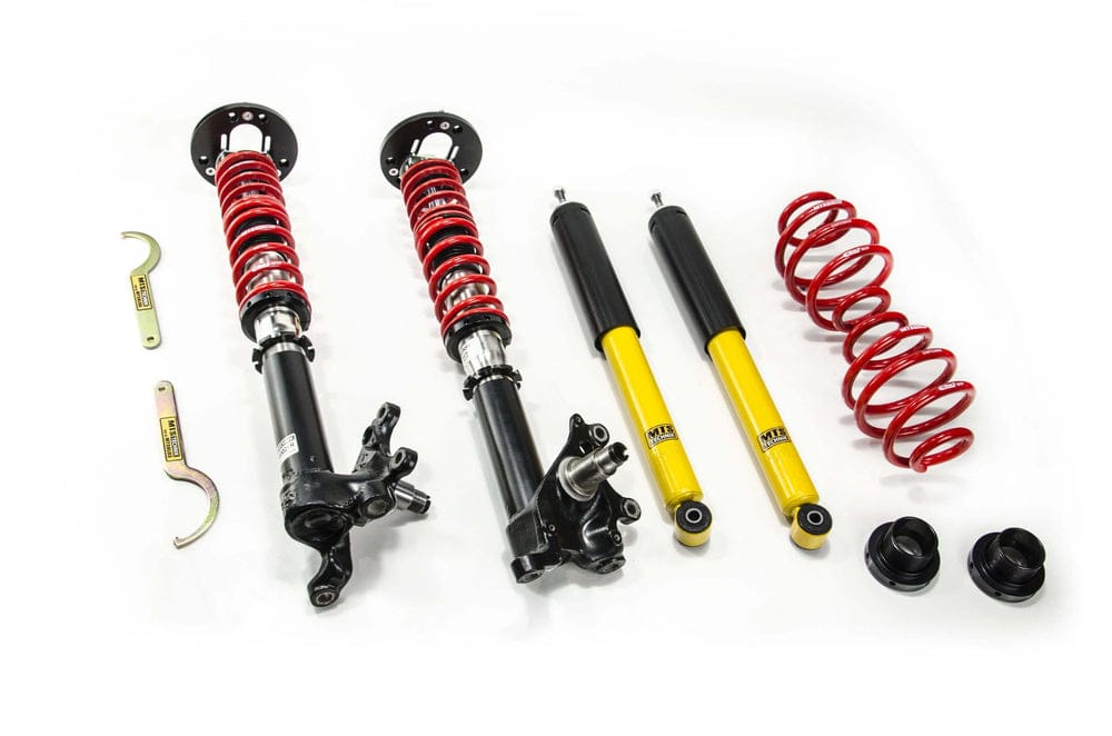 MTS Technik Street Series Suspension Coilover Kit (w/o Rear Top Mount, Inox Housing< 45mm Strut, Original Front Axle) for 1985-1993 BMW 318i (E30) XMTSGWBM82