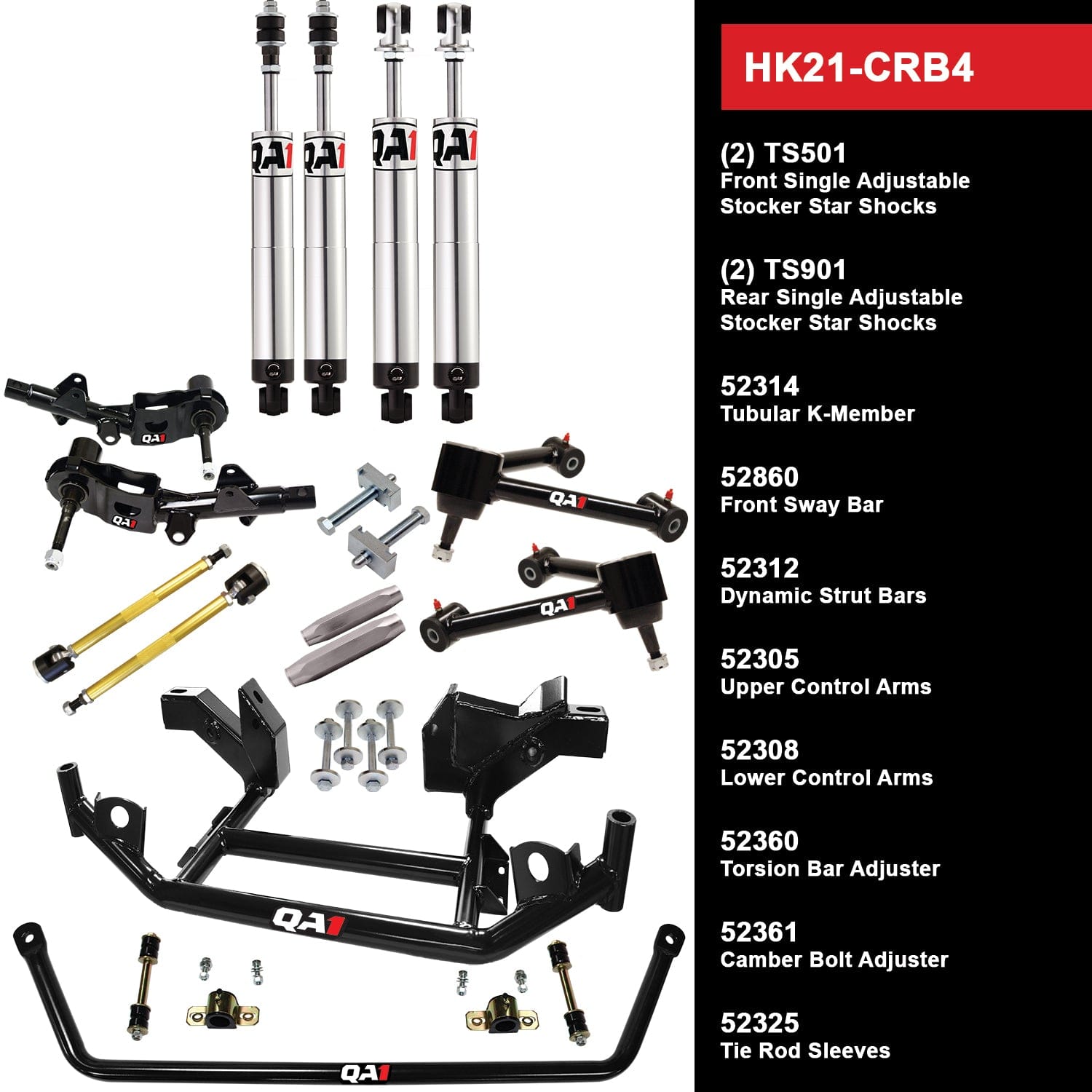 QA1 Level 1 Suspension Handling Kit - Torsion Bar - 1971 Plymouth GTX HK21-CRB4