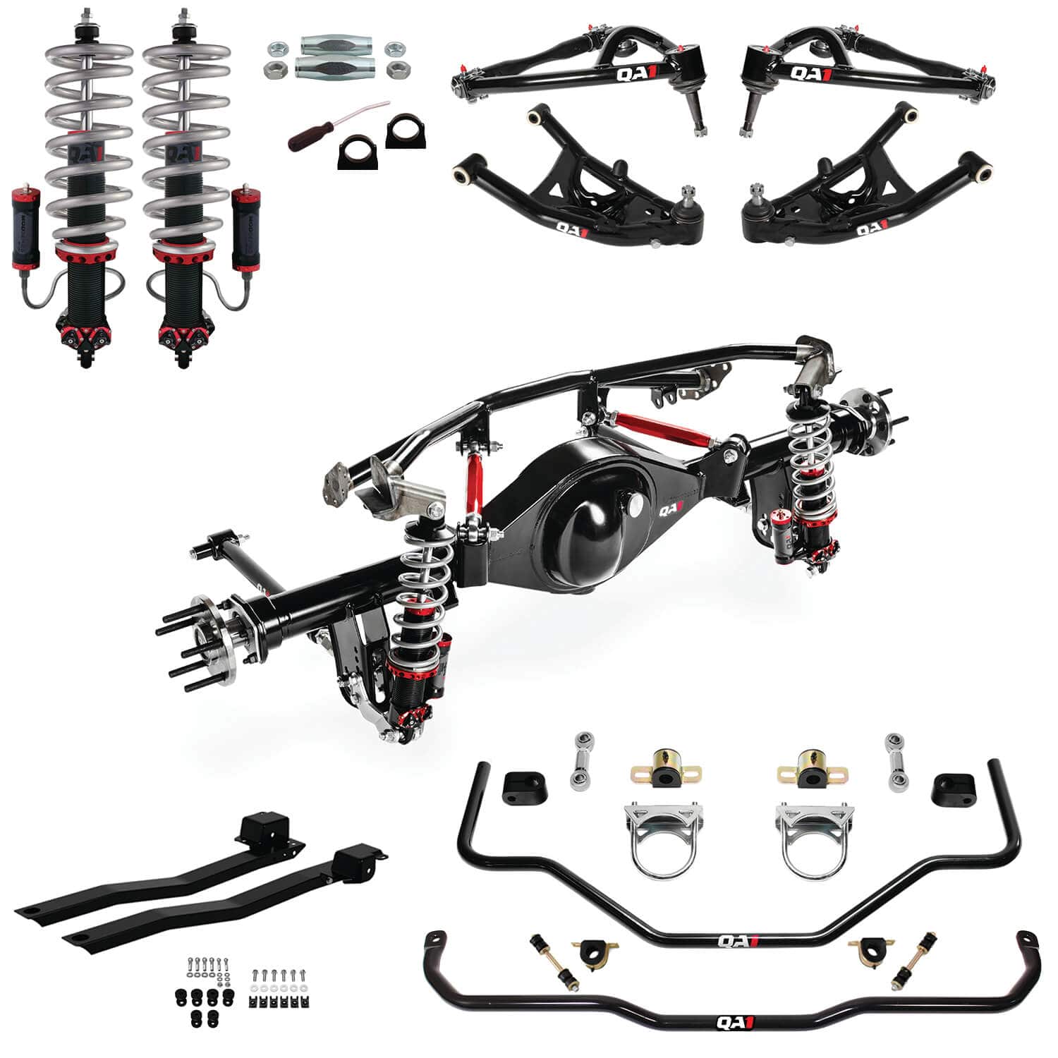 QA1 MOD Series Level 3 Full Vehicle Handling Kit and Axle with Narrowed 9 in. Housing - 1971-1972 Pontiac Ventura HK43-GMX2RN