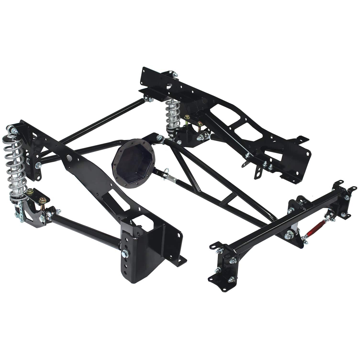QA1 Rear Coilover Conversion Kit - Single Adjustable, Medium Ride, 200 lbs/in Rate - 1975-1986 Chevrolet C10, GM 10 Bolt R130-200