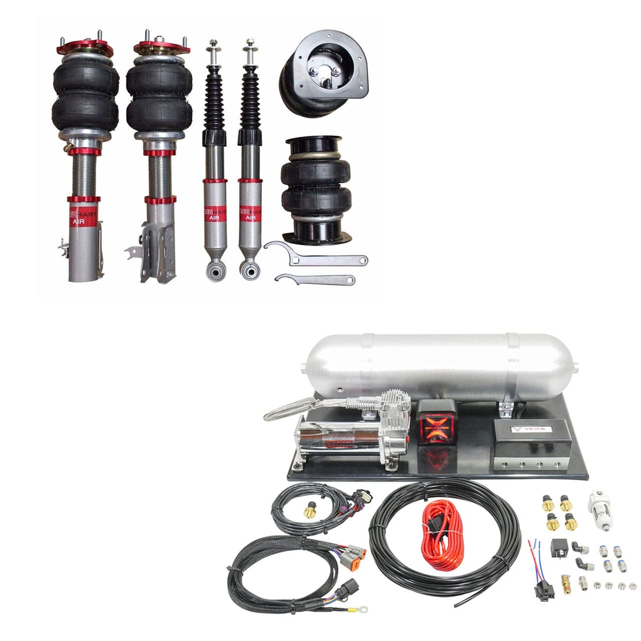 TruHart AirPlus Air Struts & ADS Modules w/ VERA AccuAir ePlus Connect Pressure for 2017-2024 Honda Civic (FK) TH-H1016-M+TH-MD05