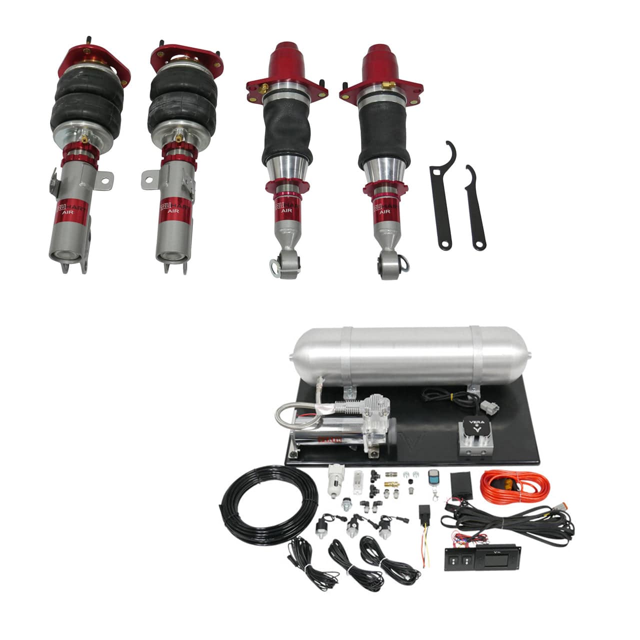 TruHart AirPlus Air Struts w/ VERA Essential Management for 2003-2008 Toyota Corolla (E120/E130) TH-T1002+TH-MM01
