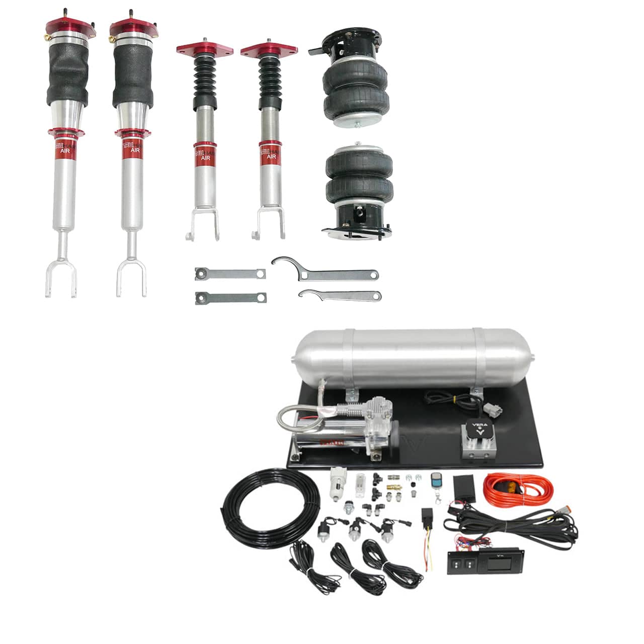 TruHart AirPlus Air Struts w/ VERA Evo Management for 2008-2013 Infiniti G37 Coupe (CV36) TH-N1007+TH-ME01