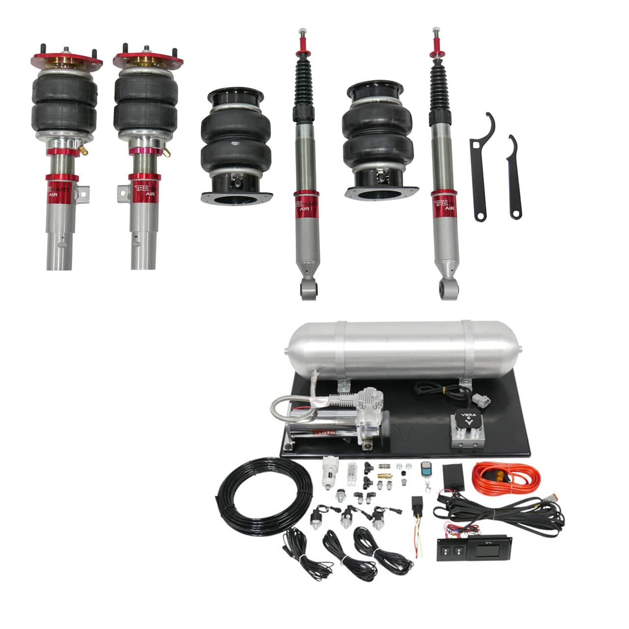 TruHart AirPlus Air Struts w/ VERA Evo Management for 2017-2021 Honda Civic Hatchback (FK7/FK8) TH-H1014-1+TH-ME01