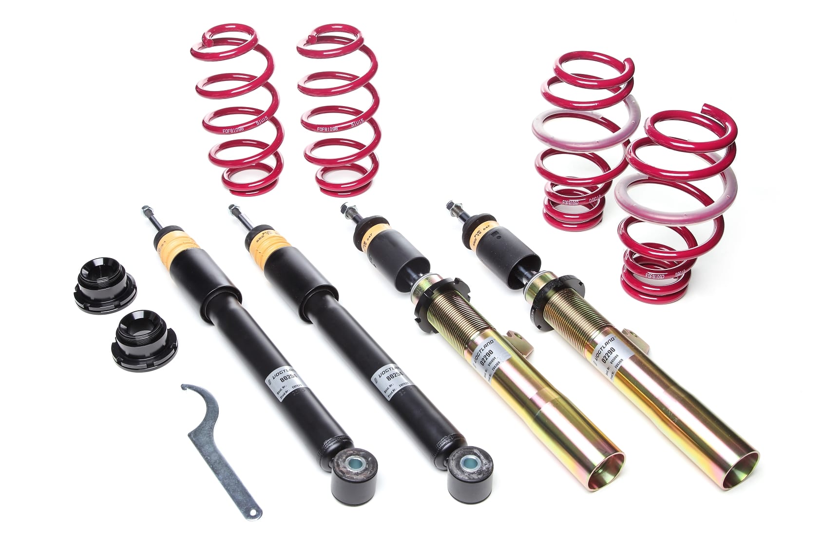 Vogtland Height-Adjustable Coilover Kit for 2003-2009 Volkswagen Golf/GTI 4motion MK5, 1105 kg Front Axle (1K) 968542
