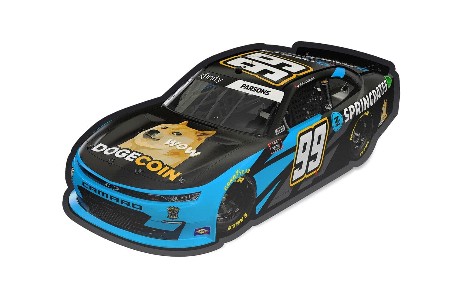 DOGECAR 'Race Car' Sticker - Full Color DO-ST-02