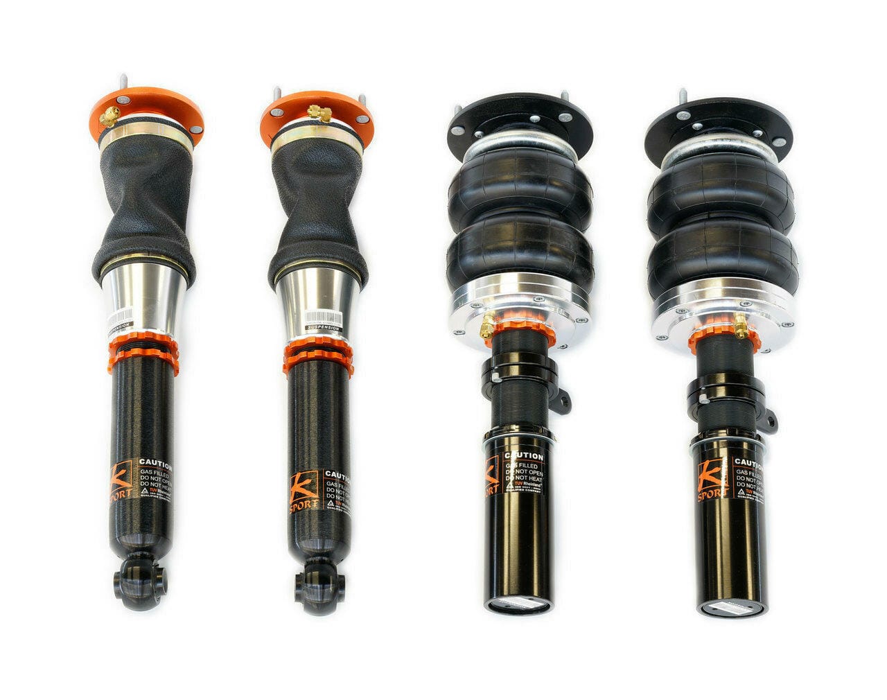 Ksport Airtech Air Suspension System Struts Only - 1982-1988 BMW 5 Series 524td, 528e, 533i, 535i w/ 52mm Front Strut Weld-In E28 CBM180-ASO-01