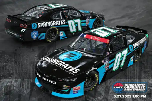 Springrates will return as partner for the Alsco Uniforms 300 at Charlotte Motor Speedway on Saturday May 27, 2023