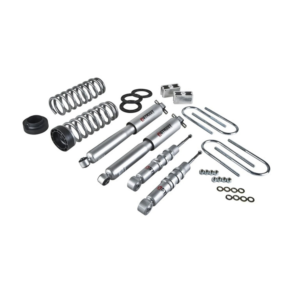 Belltech Lowering Kit w/Street Performance Shocks (1-2" Front / 2" Rear Drop) for 2004-2012 GMC Canyon Standard Cab Z85 Suspension RWD