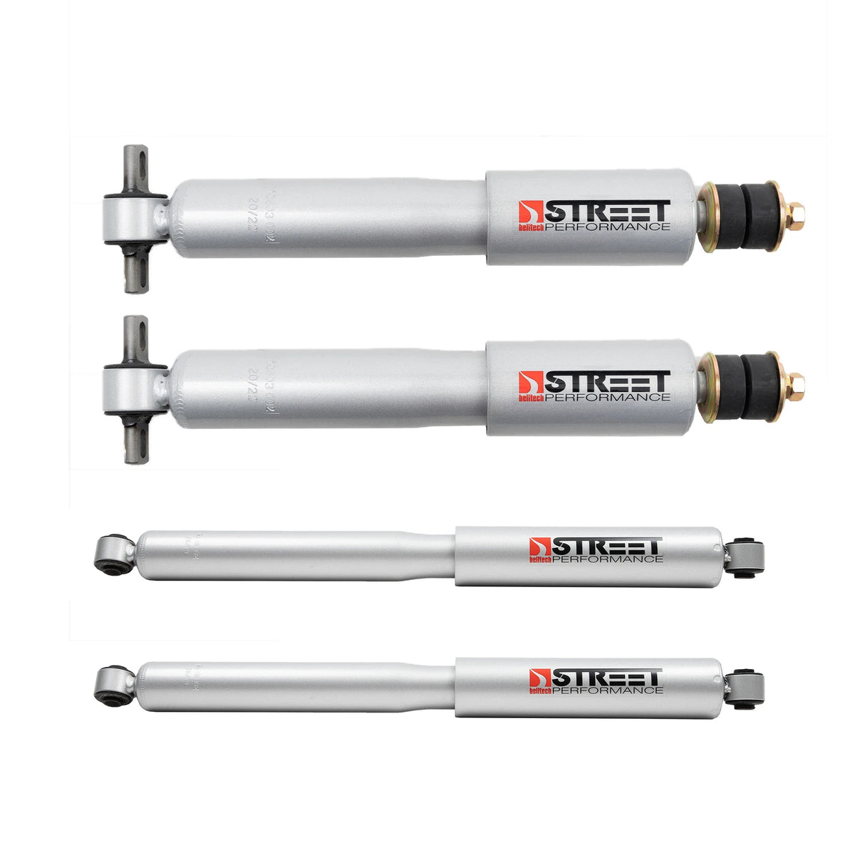 Belltech Street Performance Shock Set (2" Front / 4" Rear Drop) for 2009-2010 Dodge Ram 1500 RWD