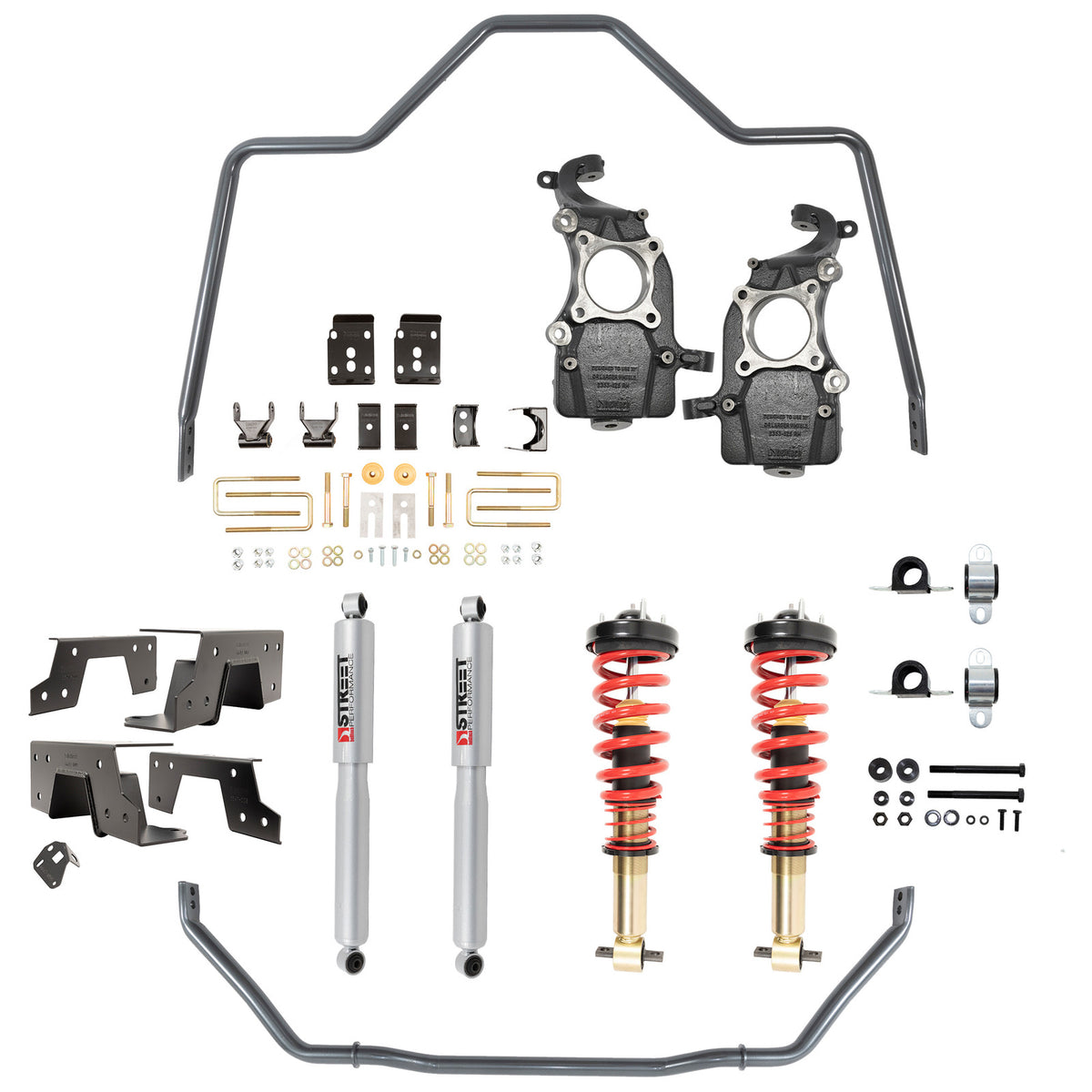 Belltech Performance Handling Kit w/Height Adjustable Coilovers & Sway Bar Set (2-5.5" Front / 6.5" Rear Drop) for 2021-2026 Ford F-150 RWD