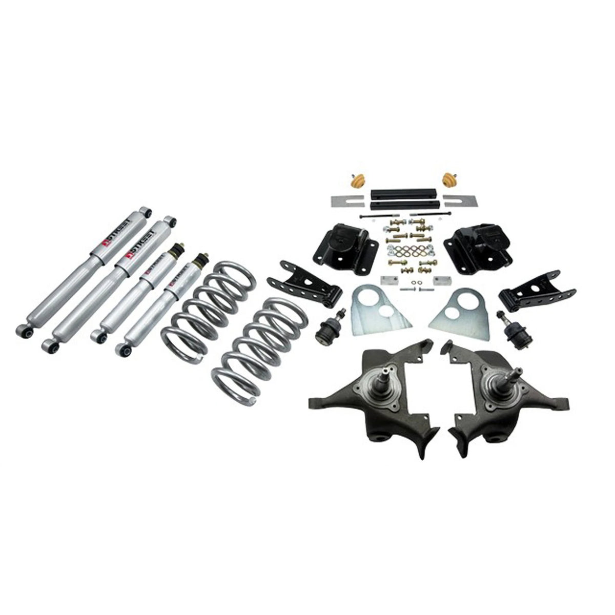 Belltech Lowering Kit w/Street Performance Shocks (3" Front / 4" Rear Drop) for 1995-1999 Dodge Ram 1500 Extended Cab V8 Auto Trans RWD