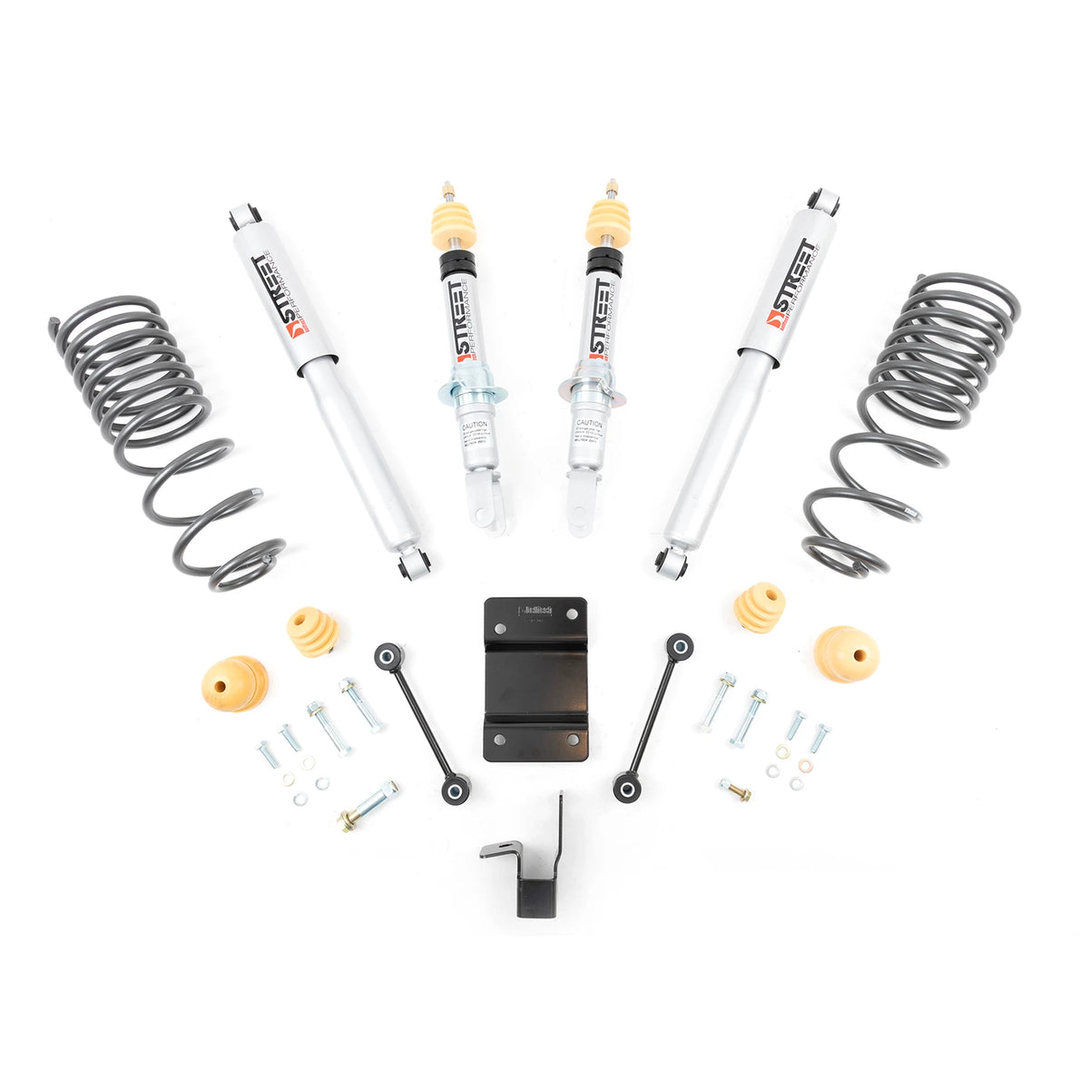 Belltech Lowering Kit w/Street Performance Shocks (0-2" Front / 4" Rear Drop) for 2011-2018 Ram 1500 Extended Cab/Crew Cab w/o Air Suspension 4WD Short Bed