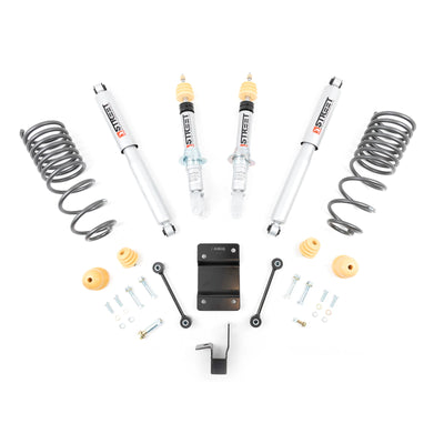Belltech Lowering Kit w/Street Performance Shocks (0-2" Front / 4" Rear Drop) for 2009-2010 Dodge Ram 1500 Extended Cab/Crew Cab w/o Air Suspension 4WD Short Bed