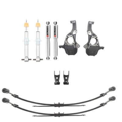 Belltech Lowering Kit w/Street Performance Struts (0-4" Front / 4" Rear Drop) for 2019-2025 Chevrolet Silverado 1500 RWD/4WD