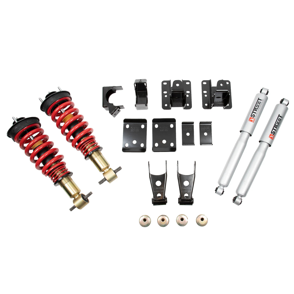 Belltech Performance Coilover Kit w/Height Adjustable Front Coilovers (1-3" Front / 4" Rear Drop) for 2007-2013 Chevrolet Silverado 1500 RWD/4WD w/o Autoride or Magnetic Ride Short Bed