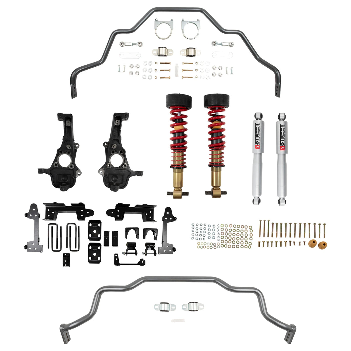 Belltech Performance Handling Kit w/Front Coilovers & Front Sway Bar (2-4" Front / 6-7" Rear Drop) for 2019-2026 Chevrolet Silverado 1500 RWD Short Bed