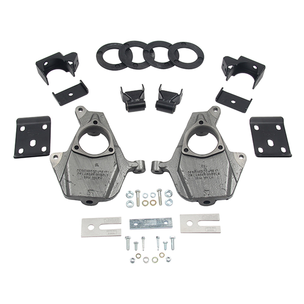 Belltech Lowering Kit w/o Shocks (3" or 4" Front / 7" Rear Drop) for 2016.5-2018 Chevrolet Silverado 1500 Extended Cab/Crew Cab w/Aluminum/Stamped Control Arms RWD w/o Autoride or Magnetic Ride