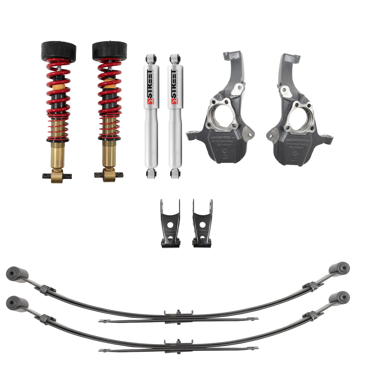 Belltech Performance Coilover Kit w/Height Adjustable Front Coilovers (0-4" Front / 4" Rear Drop) for 2019-2025 Chevrolet Silverado 1500 RWD/4WD