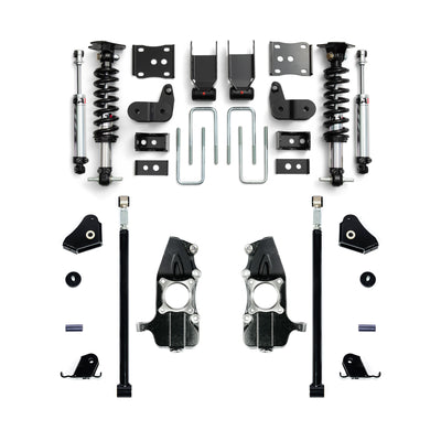 QA1 5/5 Lowering Kit, w/Spindles and Traction Bars, Double Adjustable for 2021-2026 Ford F-150 4WD