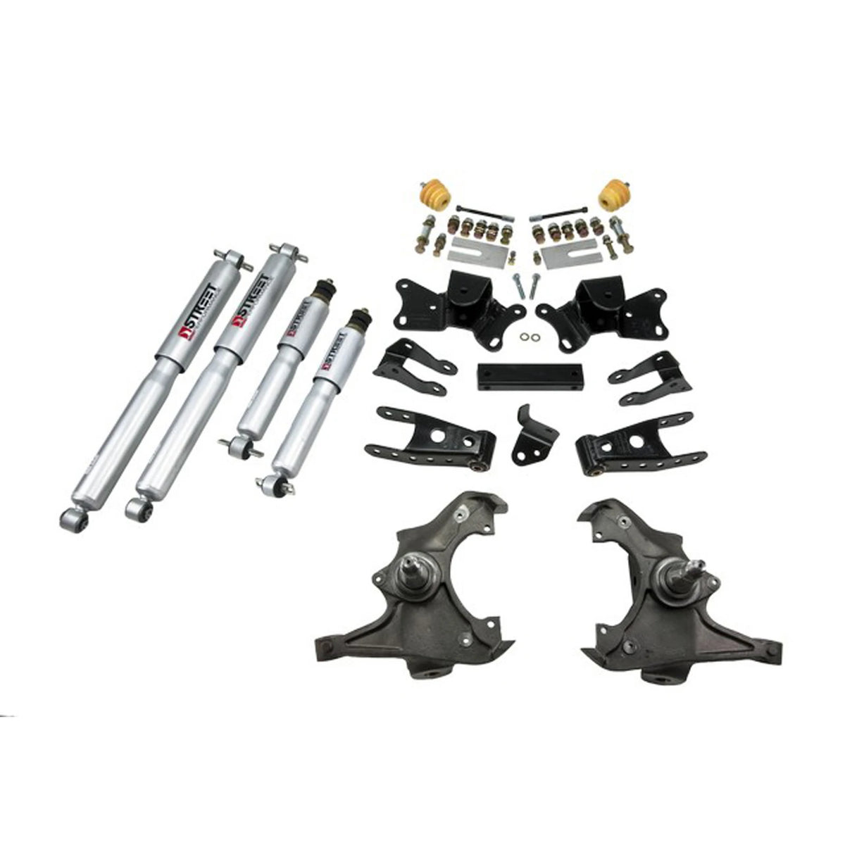 Belltech Lowering Kit w/Street Performance Shocks (3" Front / 4" Rear Drop) for 1990-1996 GMC C2500 Extended Cab RWD 8-Lug Single Rear Wheel