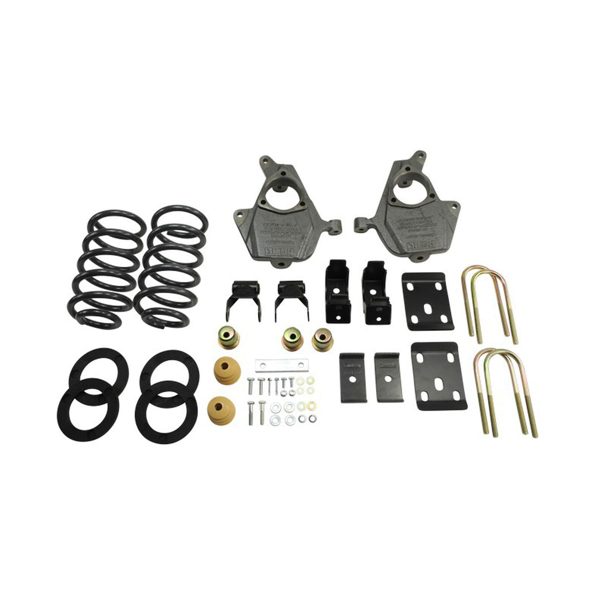 Belltech Lowering Kit w/o Shocks (3" or 4" Front / 7" Rear Drop) for 2014-2016.5 GMC Sierra 1500 Standard Cab RWD w/o Autoride or Magnetic Ride Short Bed