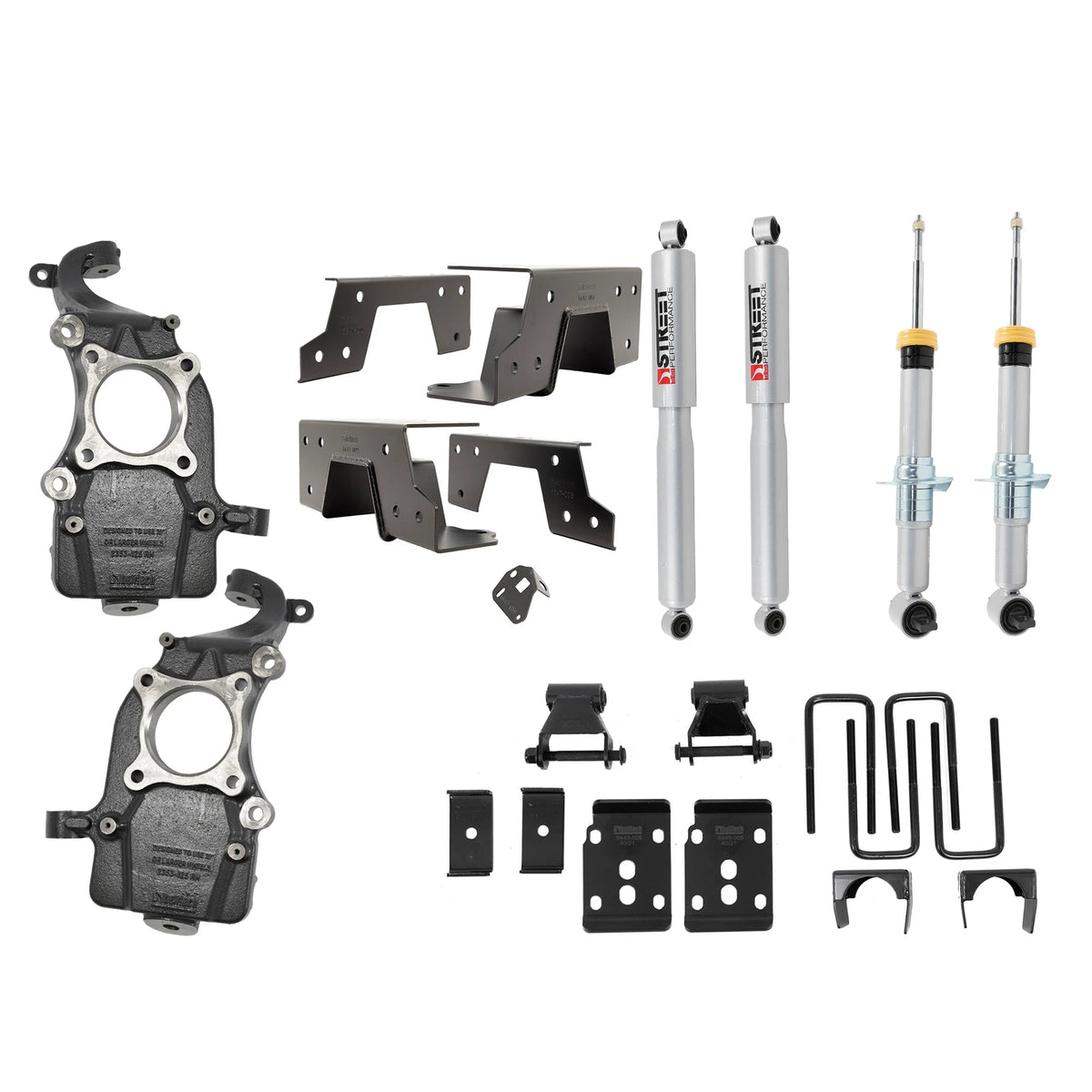Belltech Lowering Kit w/Street Performance Struts/Shocks (2-5.5" Front / 6.5" Rear Drop) for 2021-2026 Ford F-150 RWD