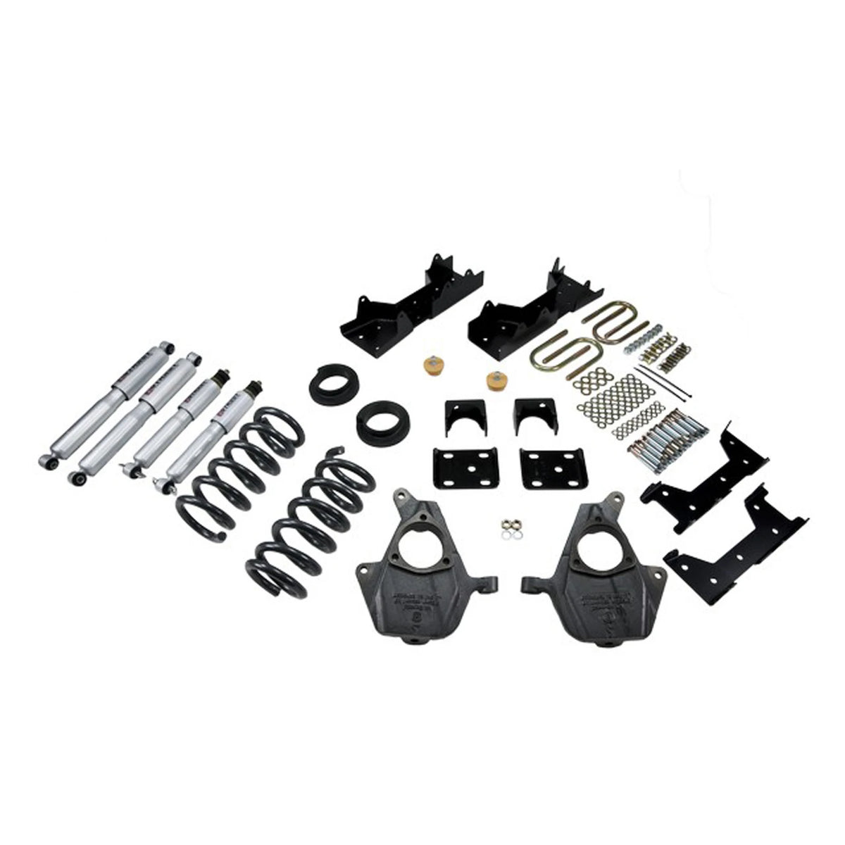 Belltech Lowering Kit w/Street Performance Shocks (4" or 5" Front / 6" Rear Drop) for 2007 Chevrolet Silverado 1500 Classic Standard Cab RWD Short Bed w/Front Coil Springs