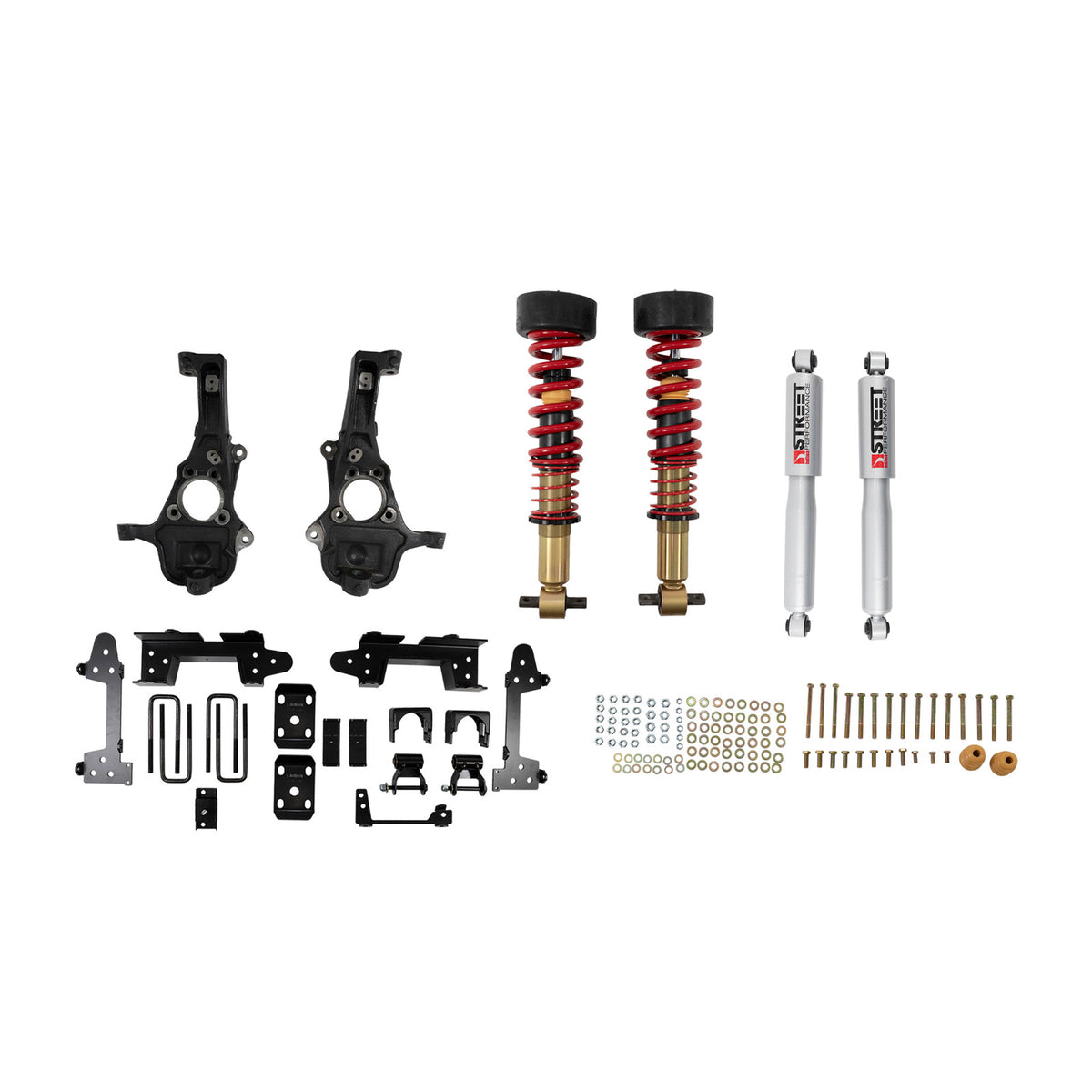 Belltech Performance Coilover Kit w/Height Adjustable Front Coilovers (2-4" Front / 6-7" Rear Drop) for 2019-2026 GMC Sierra 1500 RWD Short Bed